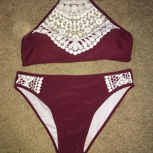 Burgundy bikini